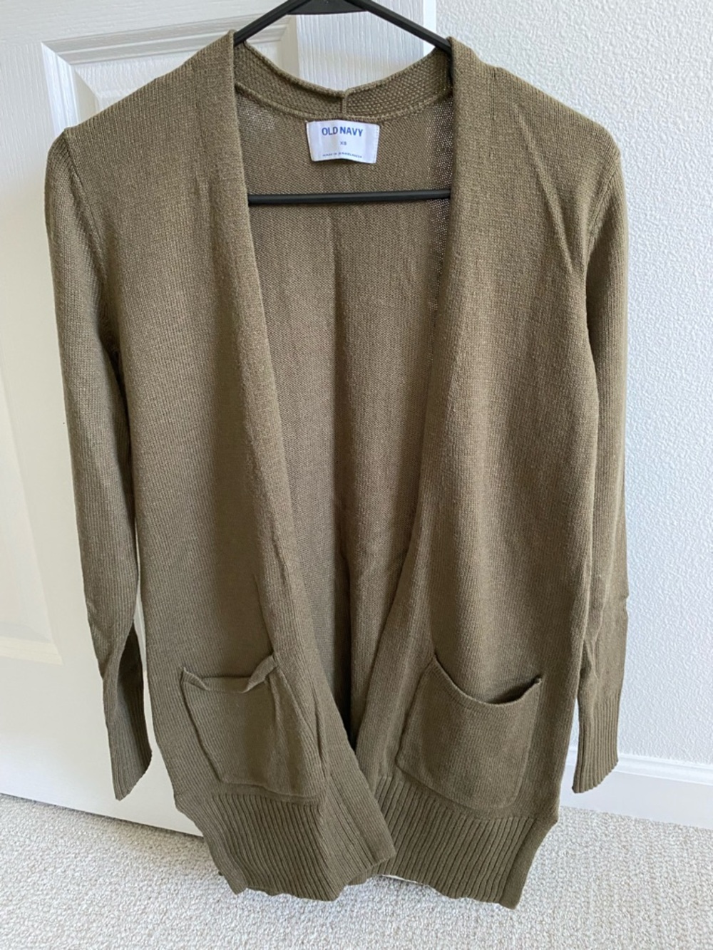 Old Navy Open-Front Olive Longline Pocket Cardigan Sweater XS